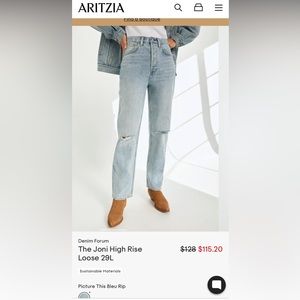 DENIM FORUM JONI LOOSE HIGH RISE 29L ARITZIA JEANS